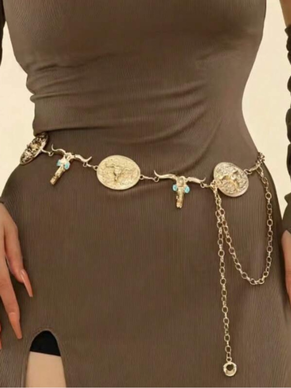 Western Turquoise Concho Chain Belt NEW 🏷️